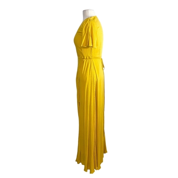 Lulus Much Obliged Golden Yellow Wrap Maxi Dress - Picture 4 of 8